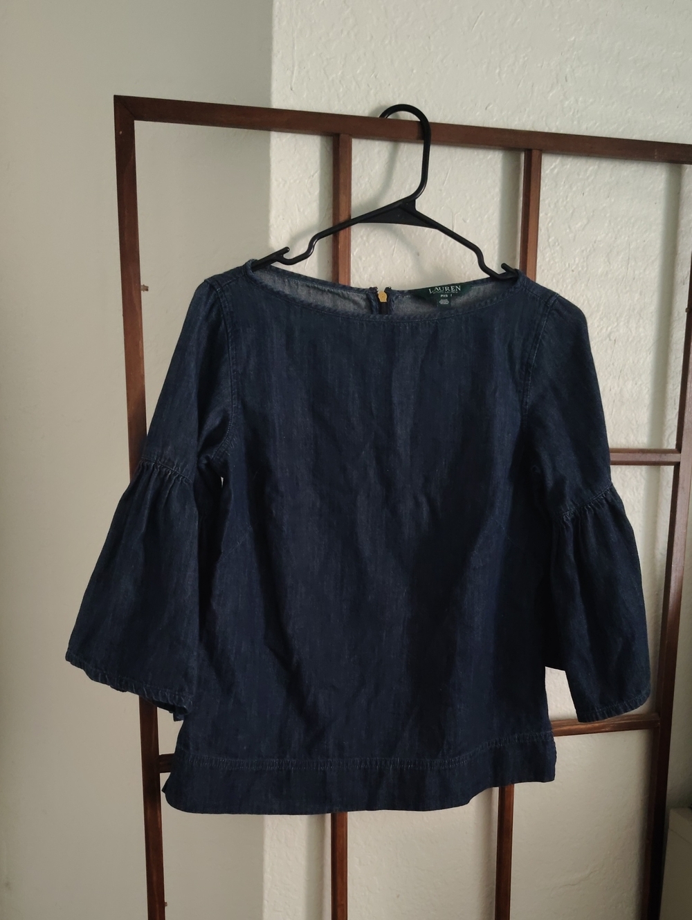 Lauren Ralph Lauren Indigo Denim Bell Sleeve Blouse